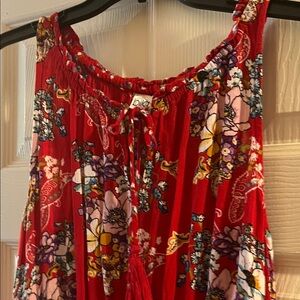 Bila Red Floral Sundress Size L